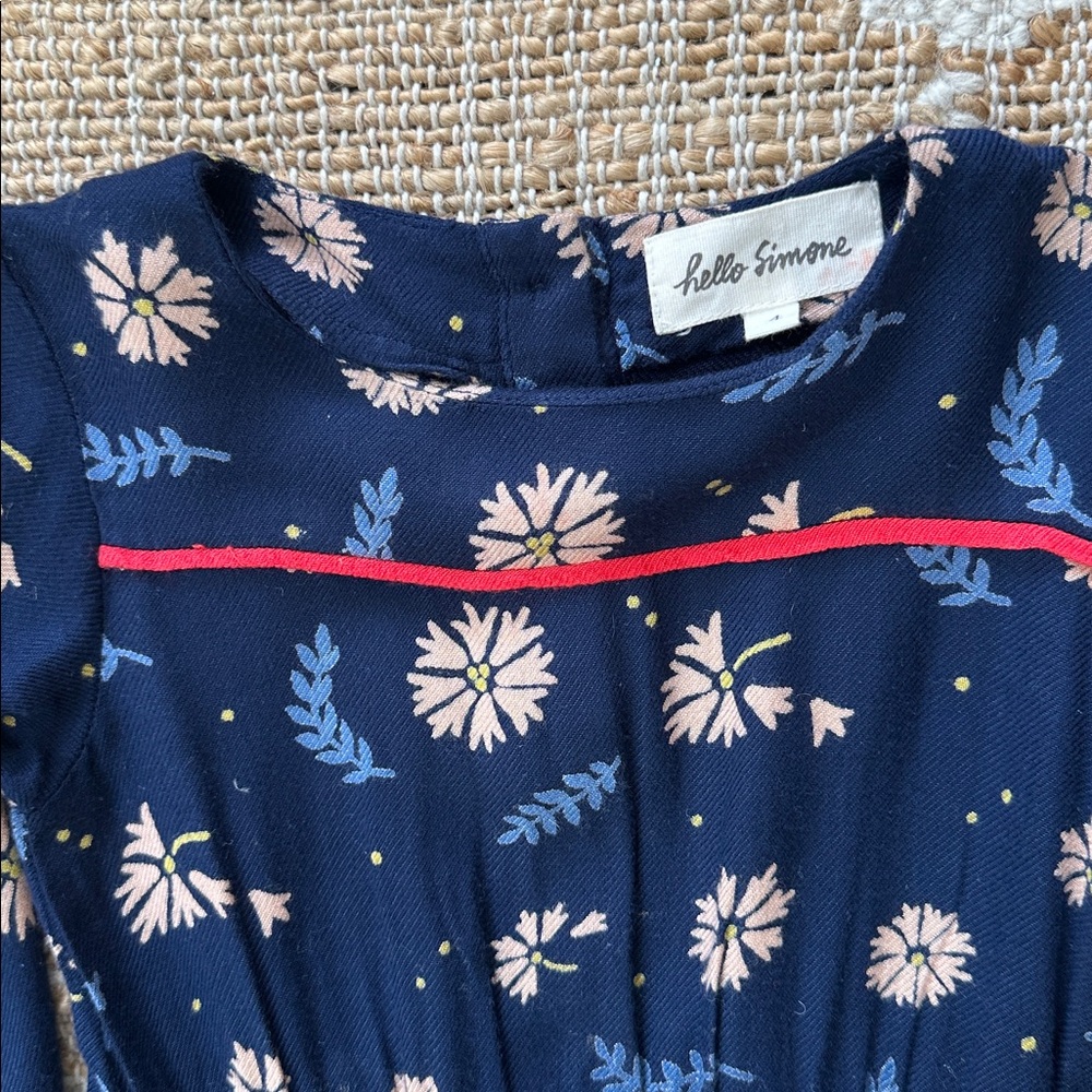 Hello Simone Floral Navy Blue Dress - Picture 4 of 6